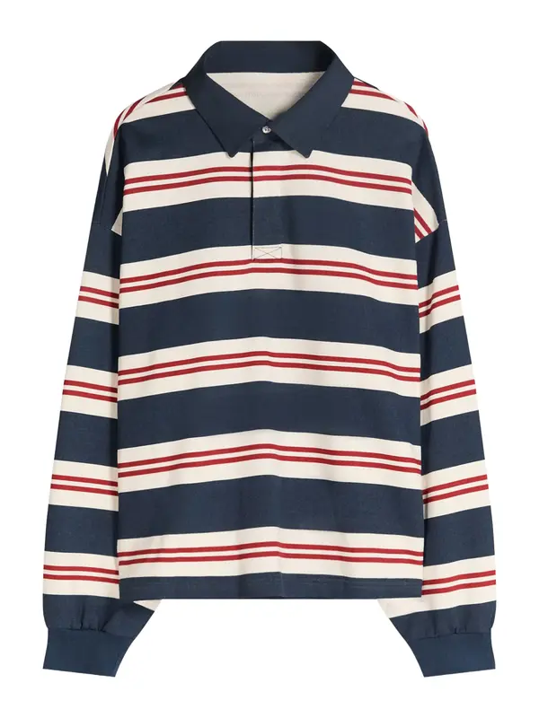 Bershka Bershka Majica  tamno plava / crvena / prljavo bijela