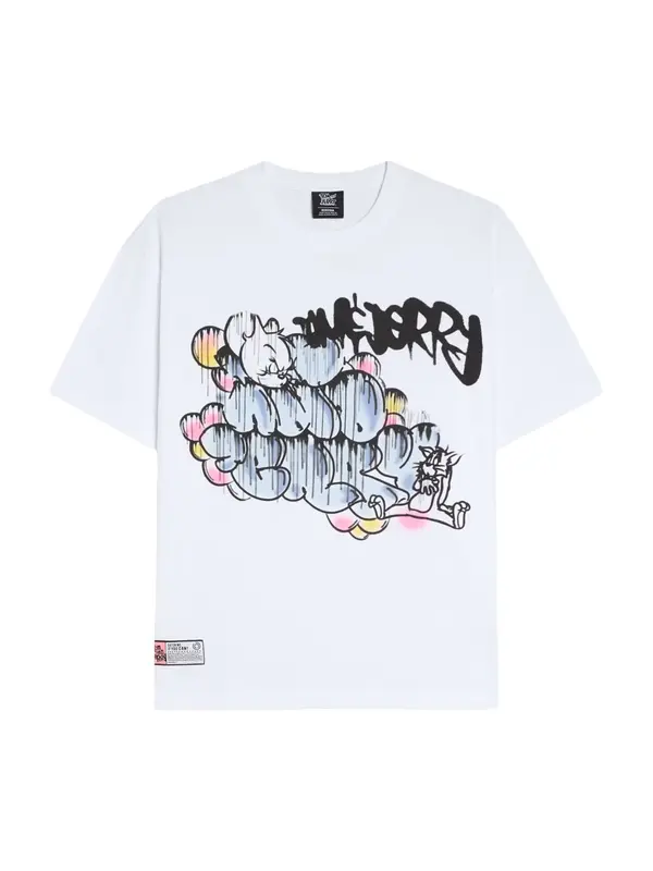 Bershka Bershka Majica 'TOM&JERRY'  pastelno plava / žuta / svijetloroza / bijela