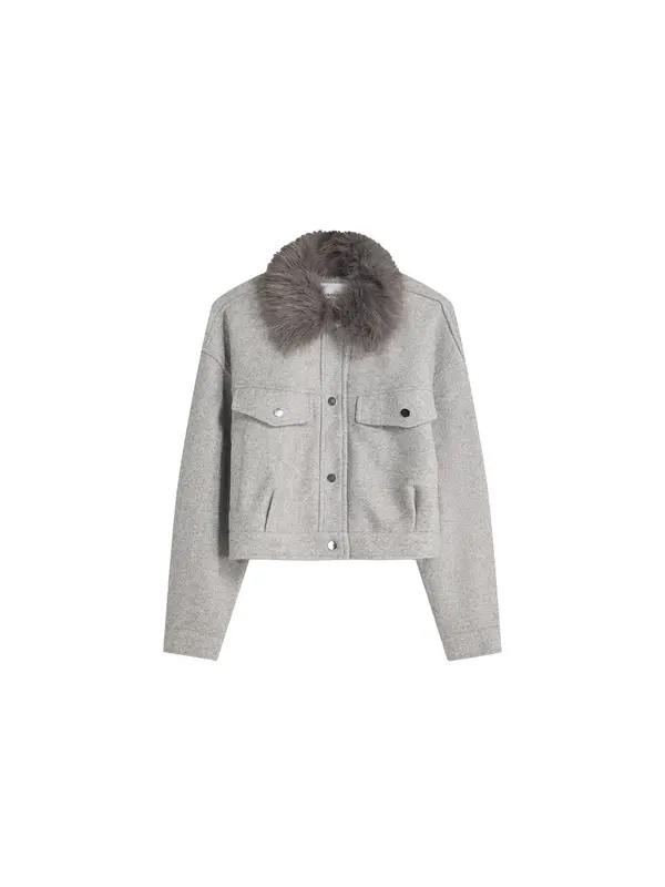 Bershka Bershka Prijelazna jakna  antracit siva / svijetlosiva