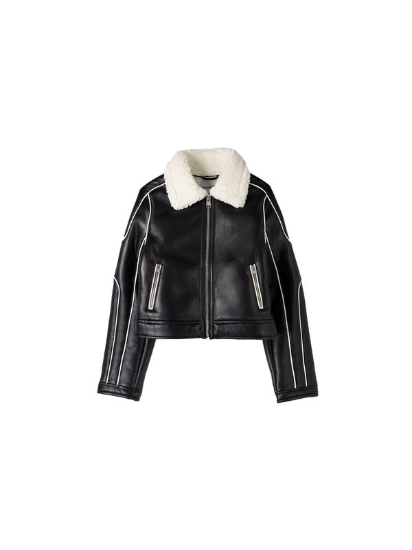 Bershka Bershka Prijelazna jakna  crna / bijela