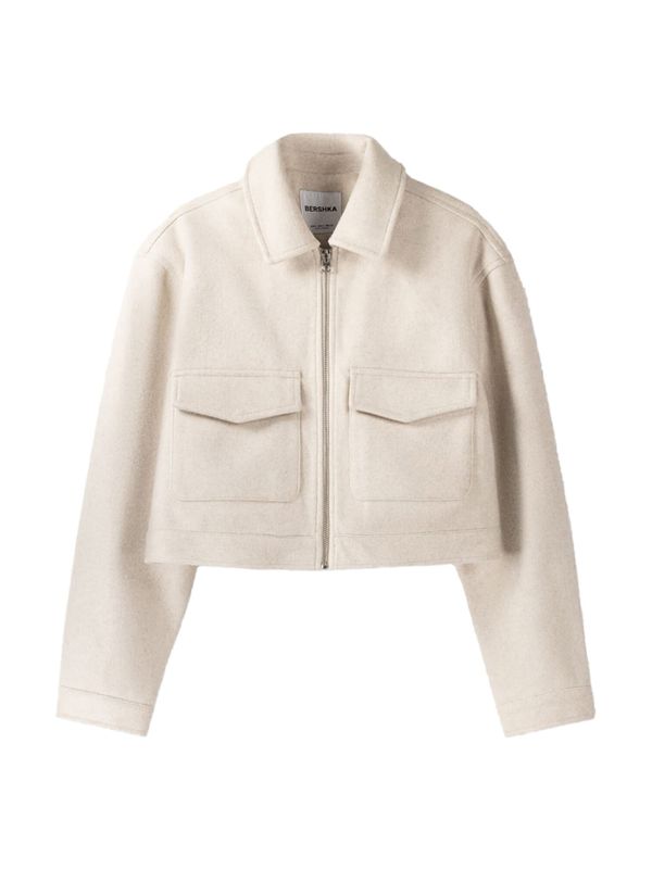 Bershka Bershka Prijelazna jakna  ecru/prljavo bijela