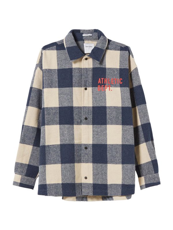 Bershka Bershka Prijelazna jakna  mornarsko plava / plava melange / vuneno bijela