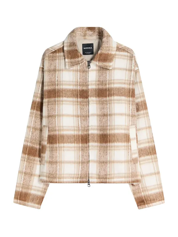 Bershka Bershka Prijelazna jakna  smeđa / cappuccino / bijela