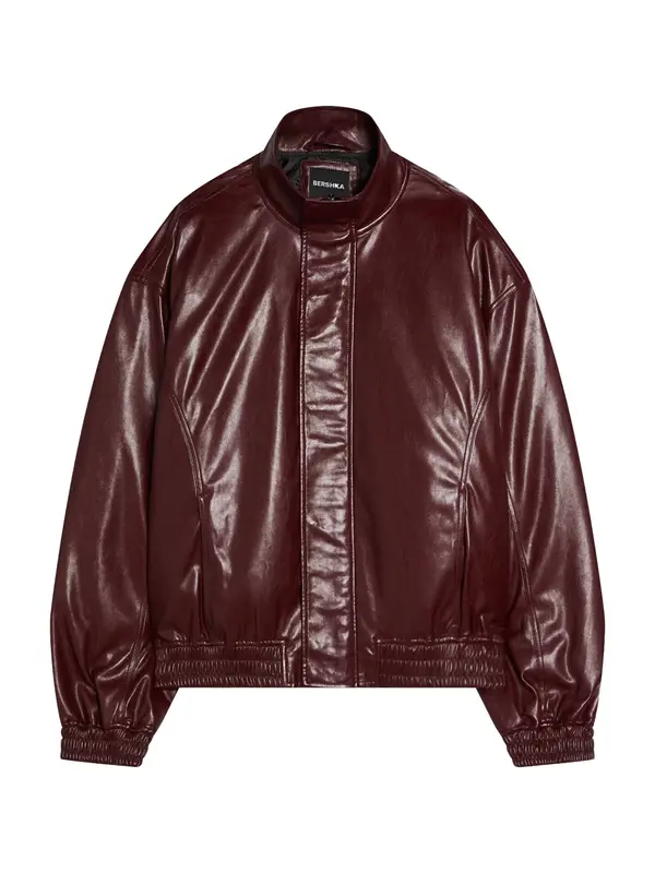 Bershka Bershka Prijelazna jakna  tamno crvena