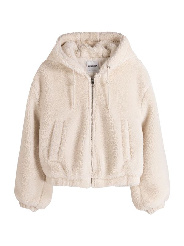 Bershka Bershka Prijelazna jakna  vuneno bijela