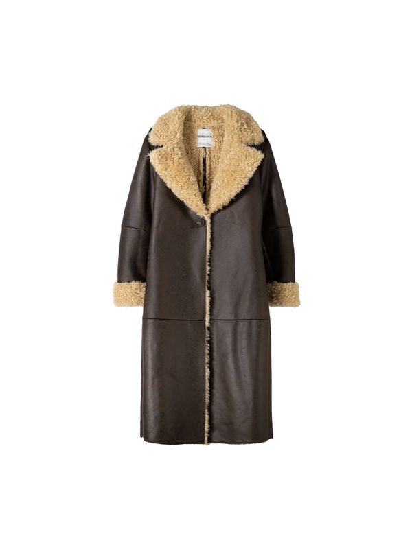 Bershka Bershka Prijelazni kaput  bež / tamno smeđa