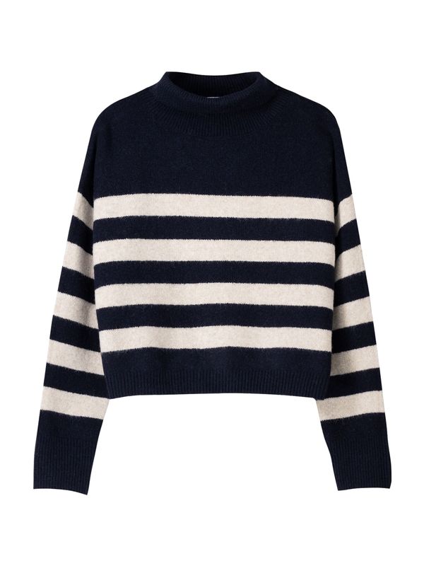 Bershka Bershka Pulover  bež melange / tamno plava