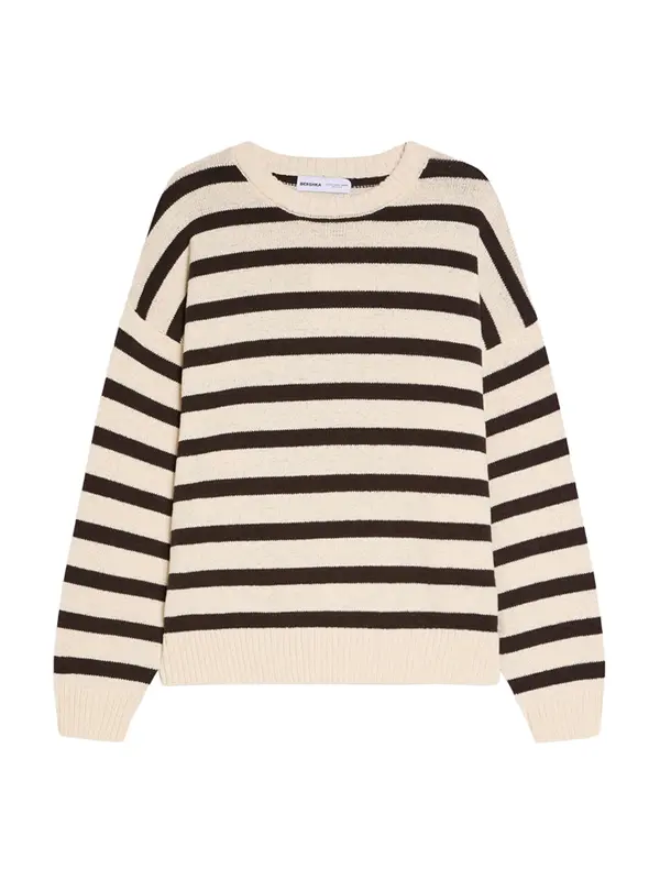 Bershka Bershka Pulover 'BLOBER'  ecru/prljavo bijela / crna