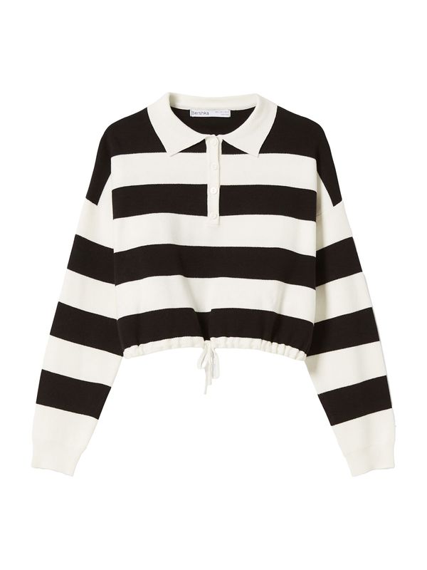 Bershka Bershka Pulover  crna / bijela