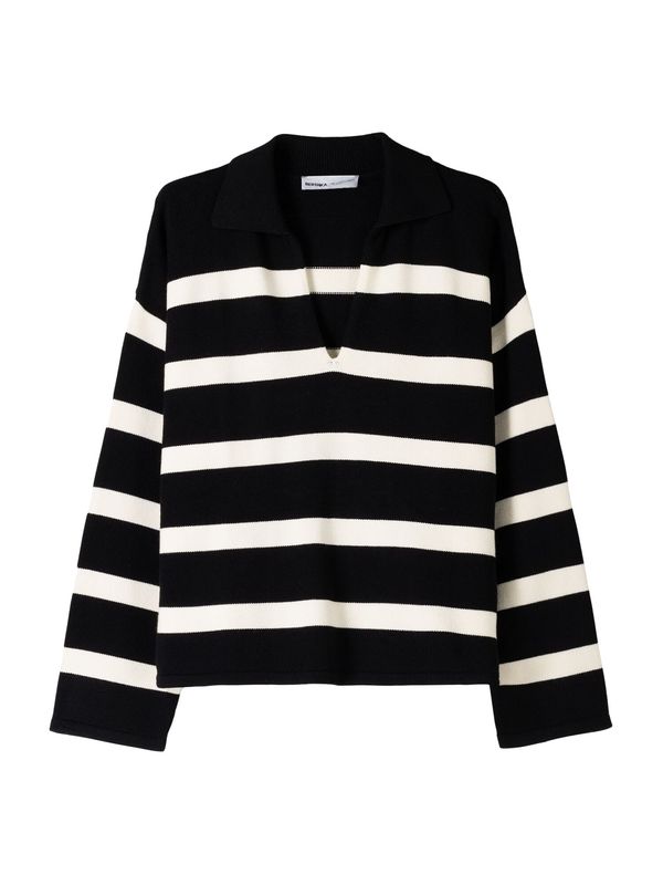 Bershka Bershka Pulover  crna / prljavo bijela