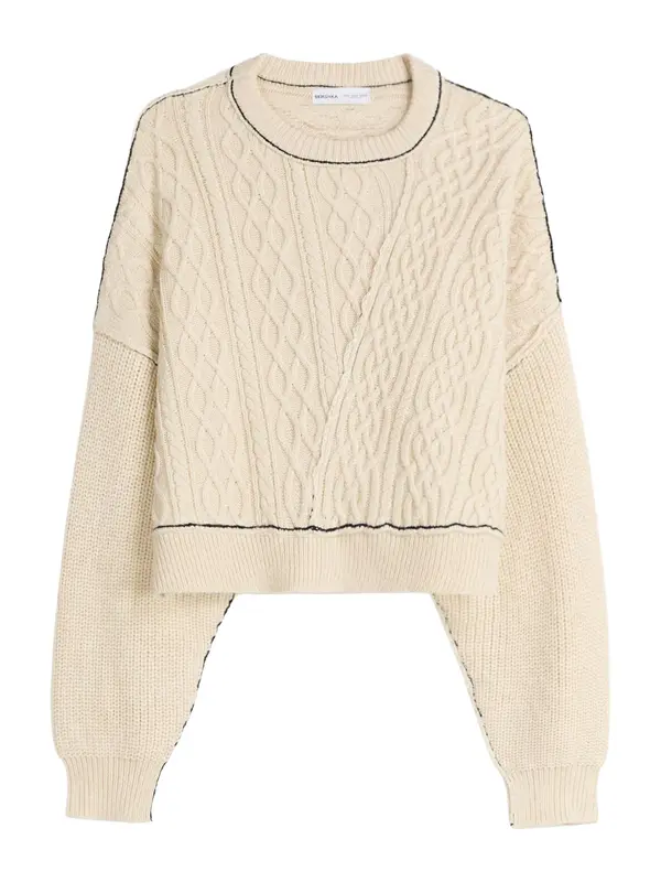 Bershka Bershka Pulover  ecru/prljavo bijela