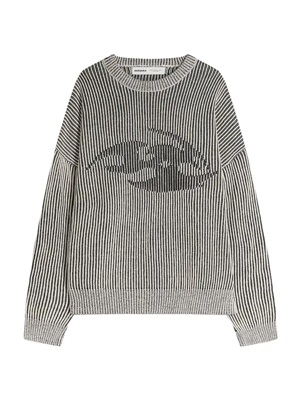 Bershka Bershka Pulover  siva / crna