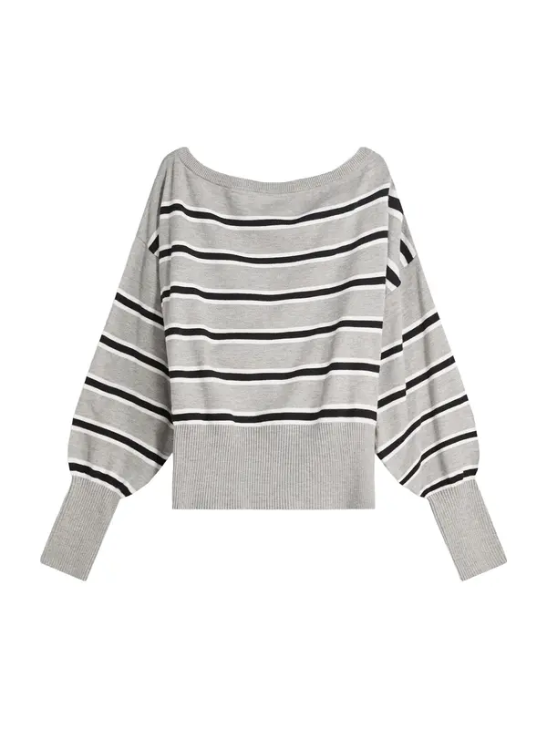 Bershka Bershka Pulover  siva / crna / bijela