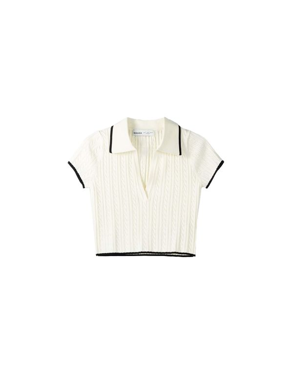 Bershka Bershka Pulover  svijetlobež / crna