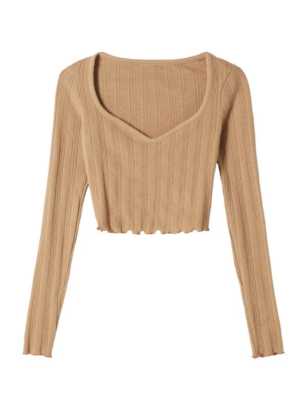 Bershka Bershka Pulover  svijetlosmeđa