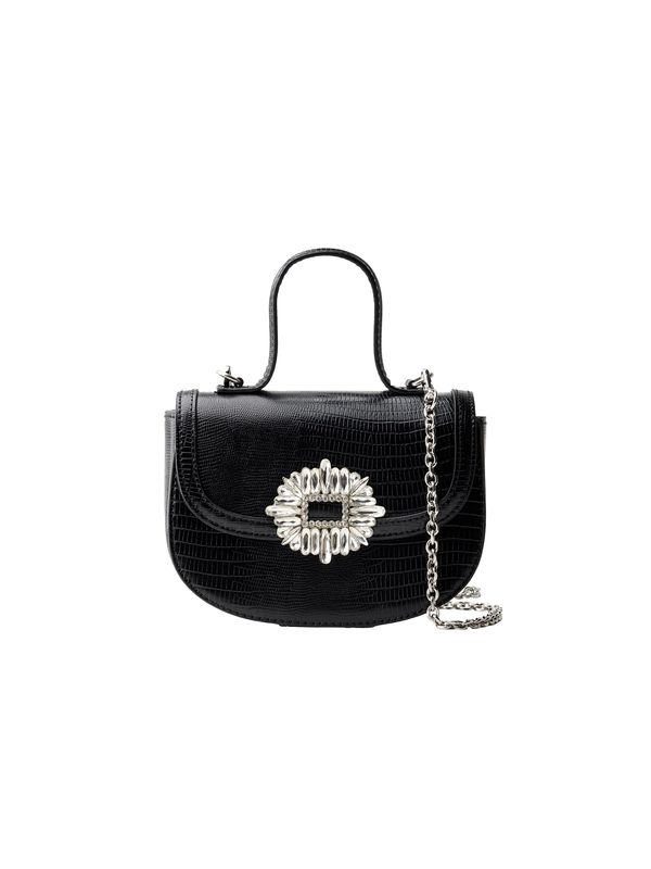 Bershka Bershka Ručna torbica  crna / srebro / prozirna