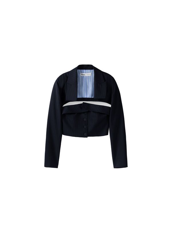 Bershka Bershka Sako  mornarsko plava / bijela