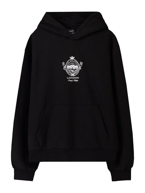 Bershka Bershka Sweater majica  crna / bijela