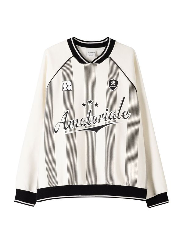 Bershka Bershka Sweater majica  crna / prljavo bijela