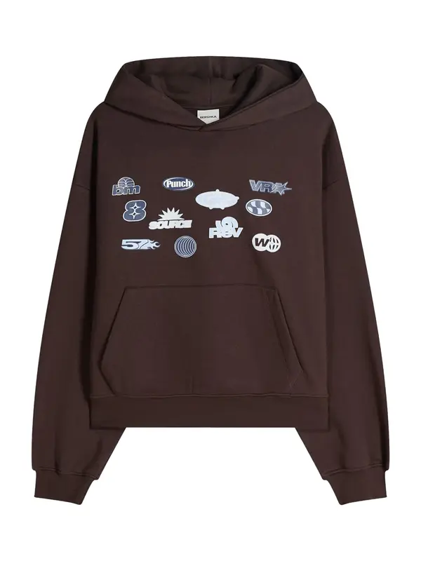 Bershka Bershka Sweater majica  mornarsko plava / svijetloplava / čokolada