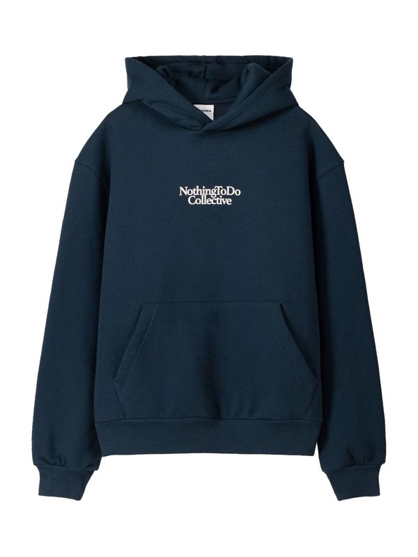 Bershka Bershka Sweater majica  mornarsko plava / tamno narančasta / crvena / bijela