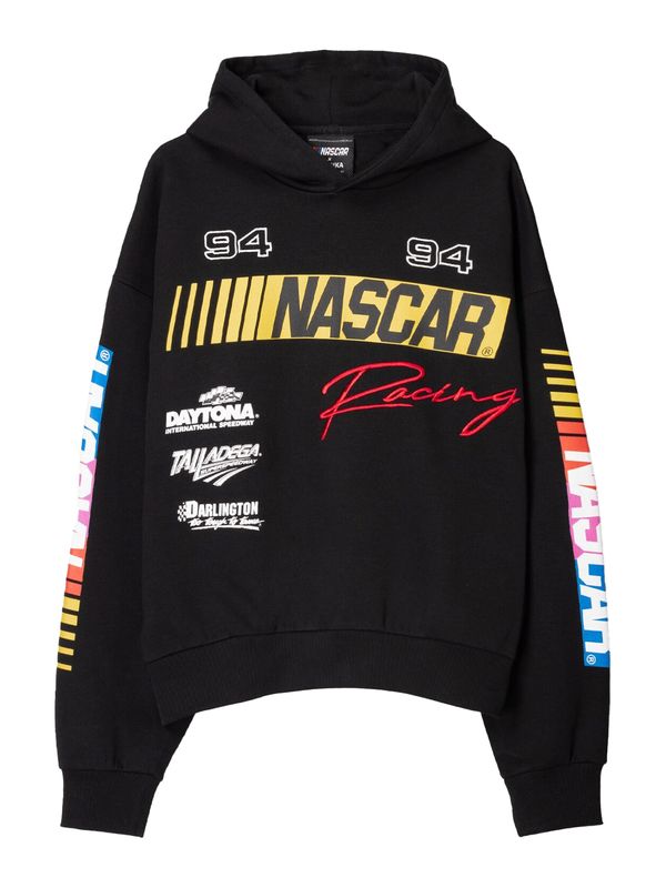 Bershka Bershka Sweater majica 'NASCAR'  žuta / crvena / crna / bijela