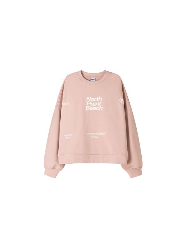 Bershka Bershka Sweater majica  roza / bijela