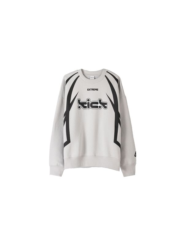 Bershka Bershka Sweater majica  siva / crna / bijela