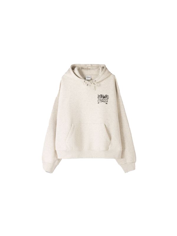 Bershka Bershka Sweater majica  svijetlosiva / crna