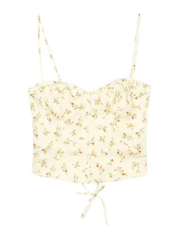 Bershka Bershka Top  bež / tamno zelena / krvavo crvena