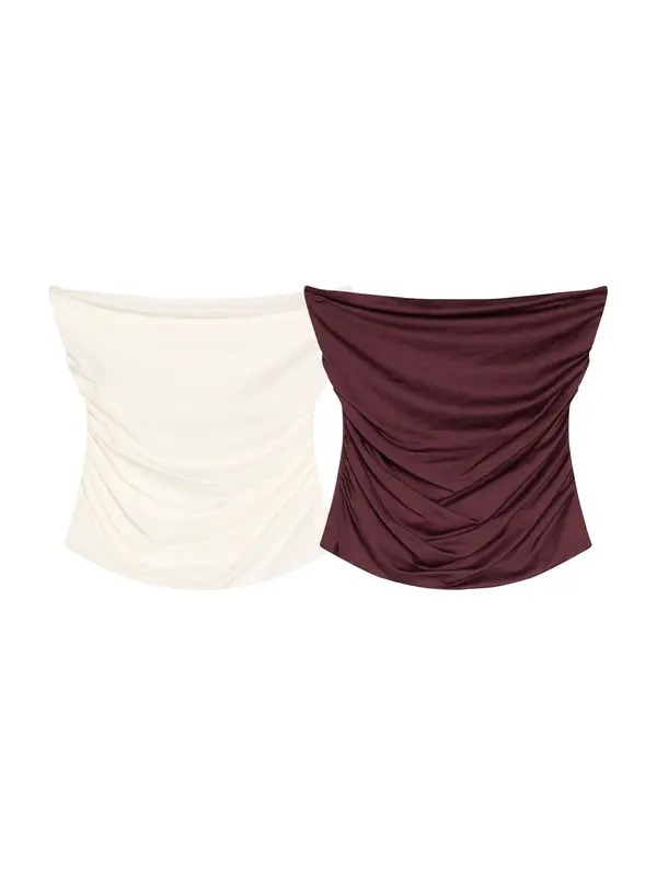 Bershka Bershka Top  boja vina / prljavo bijela