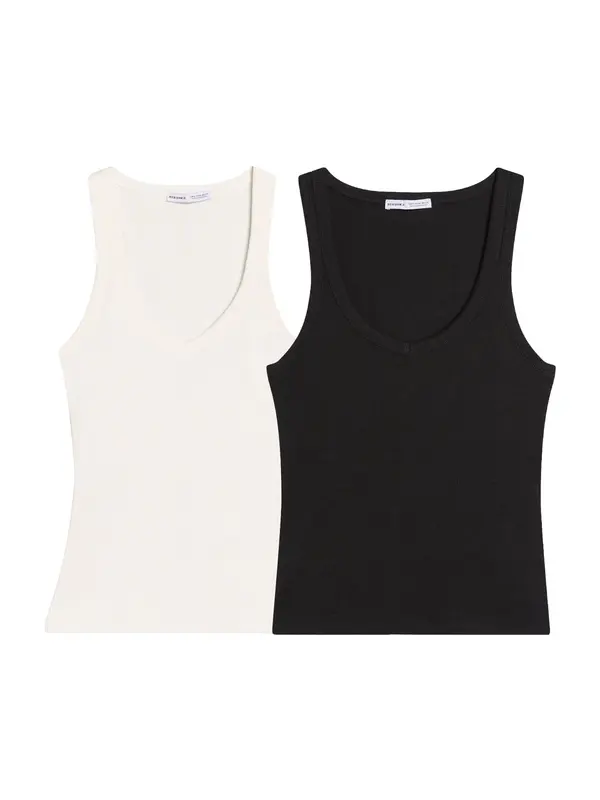 Bershka Bershka Top  crna / bijela