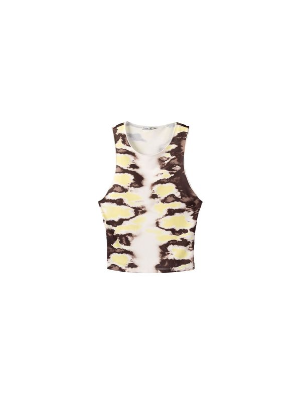 Bershka Bershka Top  ecru/prljavo bijela / čokolada / tamno smeđa / limeta