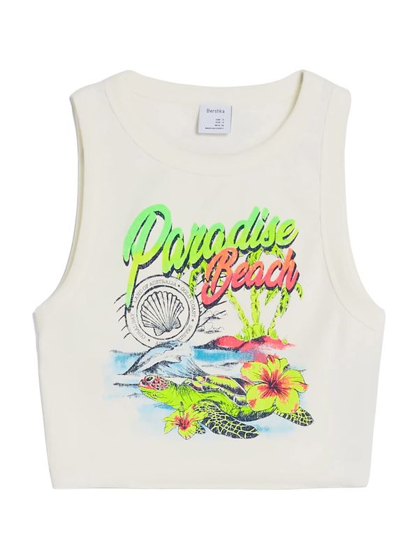 Bershka Bershka Top  ecru/prljavo bijela / limun / limeta / koraljna