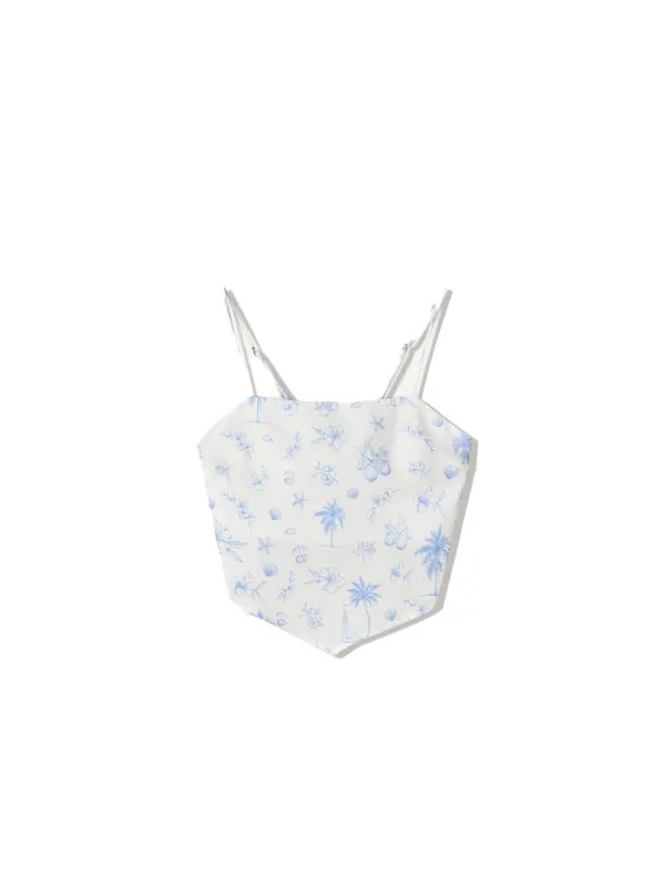 Bershka Bershka Top  nebesko plava / bijela