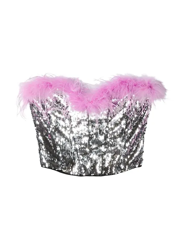Bershka Bershka Top  roza / srebro