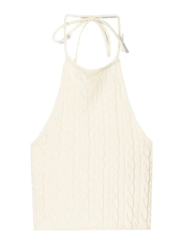 Bershka Bershka Top s naramenicama  ecru/prljavo bijela