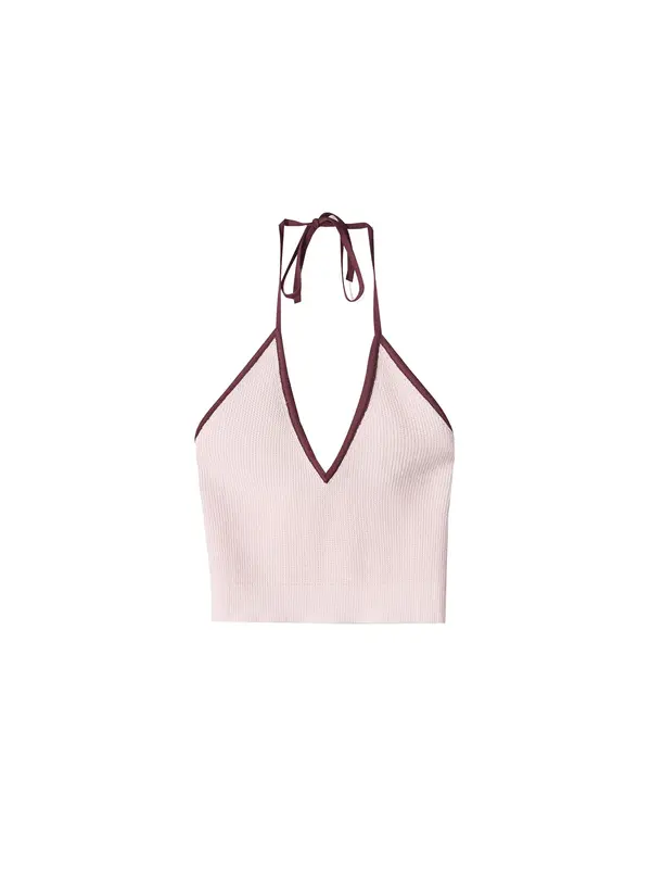 Bershka Bershka Top s naramenicama  ljubičasto crvena / roza