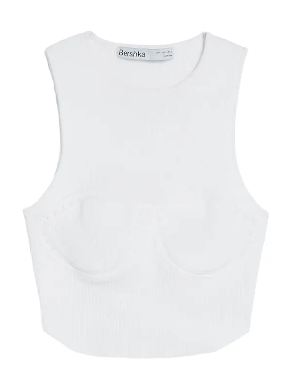 Bershka Bershka Top s naramenicama  prljavo bijela