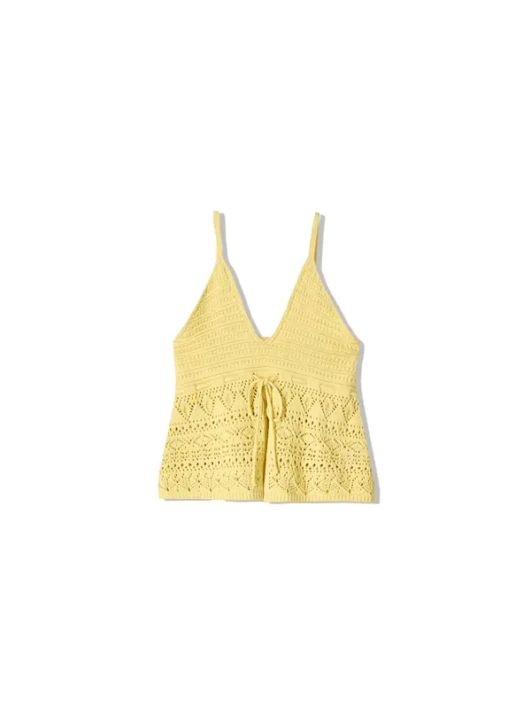 Bershka Bershka Top s naramenicama  žuta