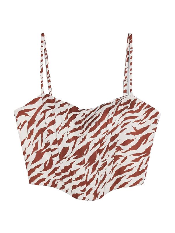 Bershka Bershka Top  smeđa / bijela