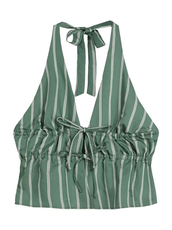 Bershka Bershka Top  svijetlosiva / žad / bijela