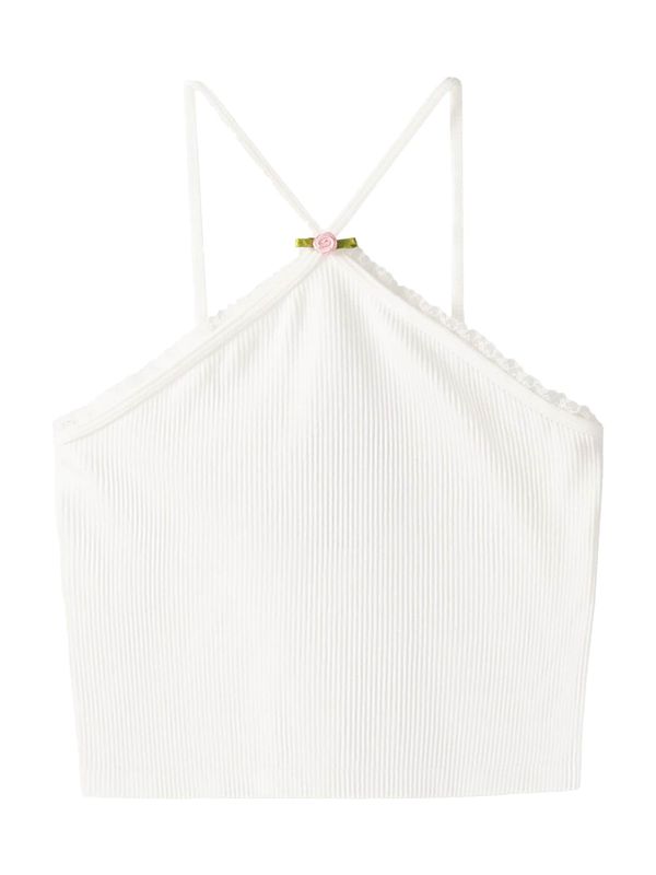 Bershka Bershka Top  zelena / roza / prljavo bijela