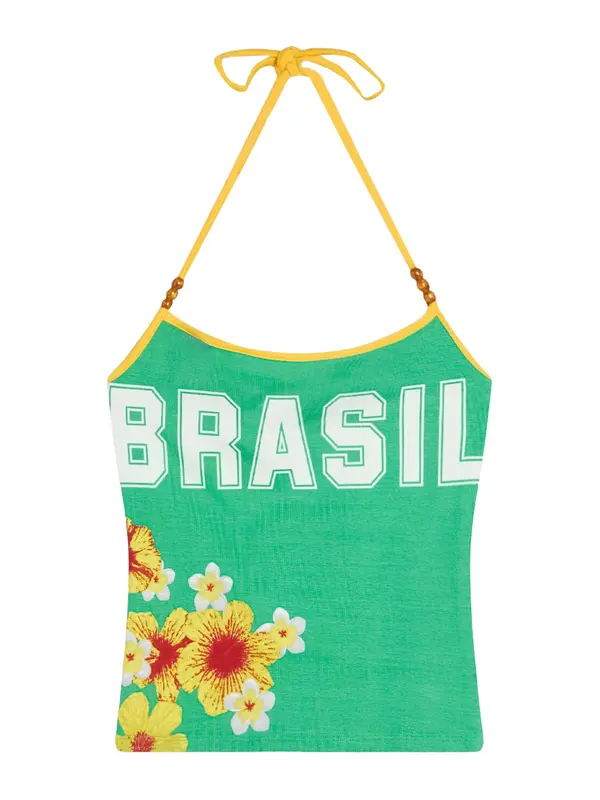 Bershka Bershka Top  žuta / zelena / crvena / bijela