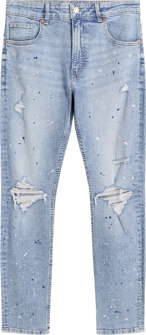 Bershka Bershka Traperice  mornarsko plava / svijetloplava / puder roza / bijela