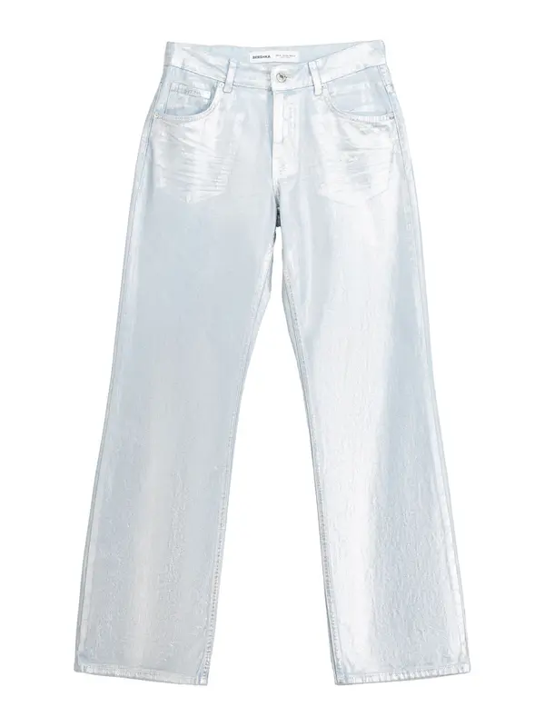 Bershka Bershka Traperice  pastelno plava / srebro