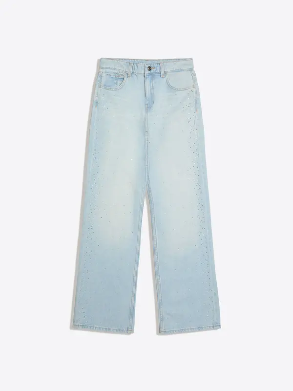 Bershka Bershka Traperice  svijetloplava / srebro