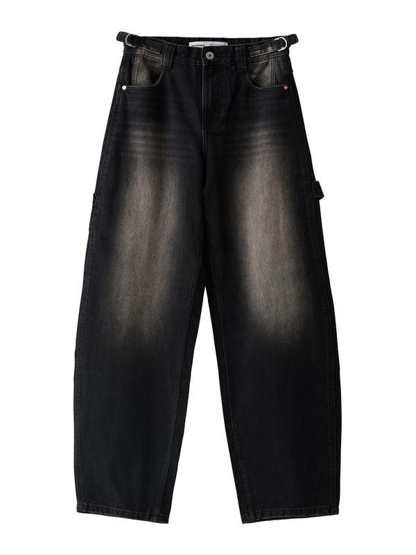 Bershka Bershka Traperice  svijetlosmeđa / crna