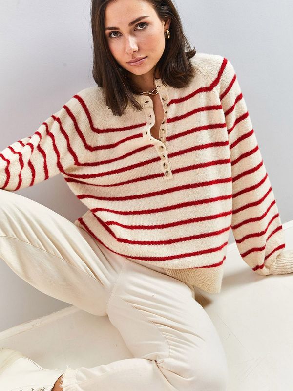 Bianco Lucci Bianco Lucci Pulover  bež / crvena