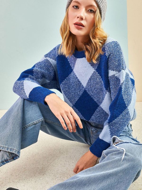 Bianco Lucci Bianco Lucci Pulover  kraljevsko plava / svijetloplava